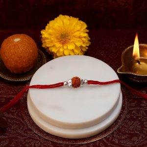 Rudraksha Rakhi – Single Bead Spiritual Thread for Protection & Blessings