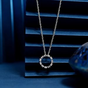 925 round choki dimond chain pendent