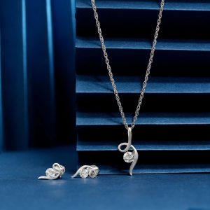 925 single tension sitting  stone with single line p.set