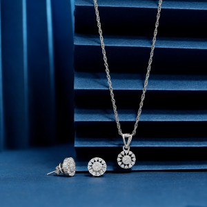 925 round pressure setting with cz chain p.set
