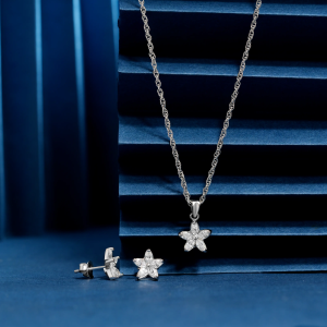 925 small flower chain p.set